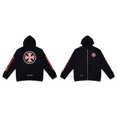 Correct version 24ss fashion brand pure cotton loop men's and women's zipper hoodie