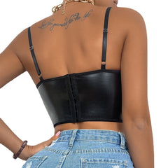 Foreign trade sexy leather strap vest hot girls temptation slim wild chest wrap