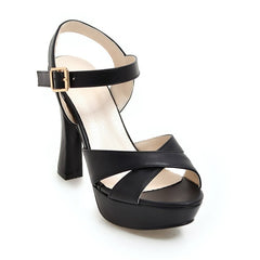 Women's sandals with thick high heels