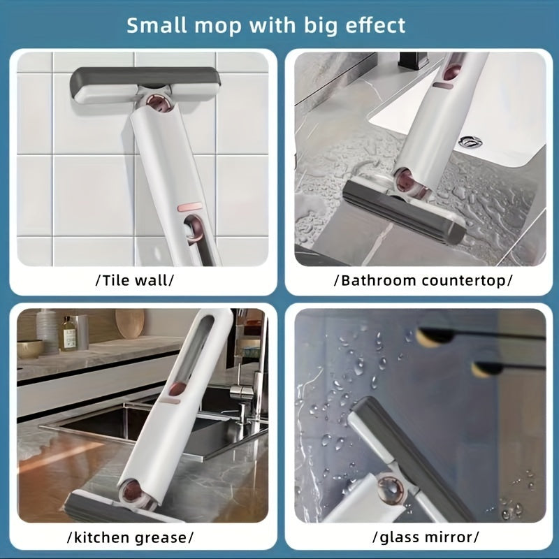 Portable Self-NSqueeze Mini Mop, Lazy Hand Wash-Free Strong Absorbent Mop Multifunction Cleaning Tools