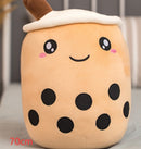 Cute Fruit Drink Plush Stuffed Soft Strawberry Milk Tea Plush Boba Tea Cup Toy Bubble Tea Pillow Cushion