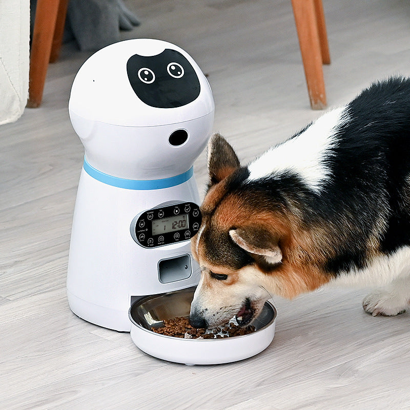 Stainless steel food plate robot pet automatic feeder cat, dog timing intelligent feeder
