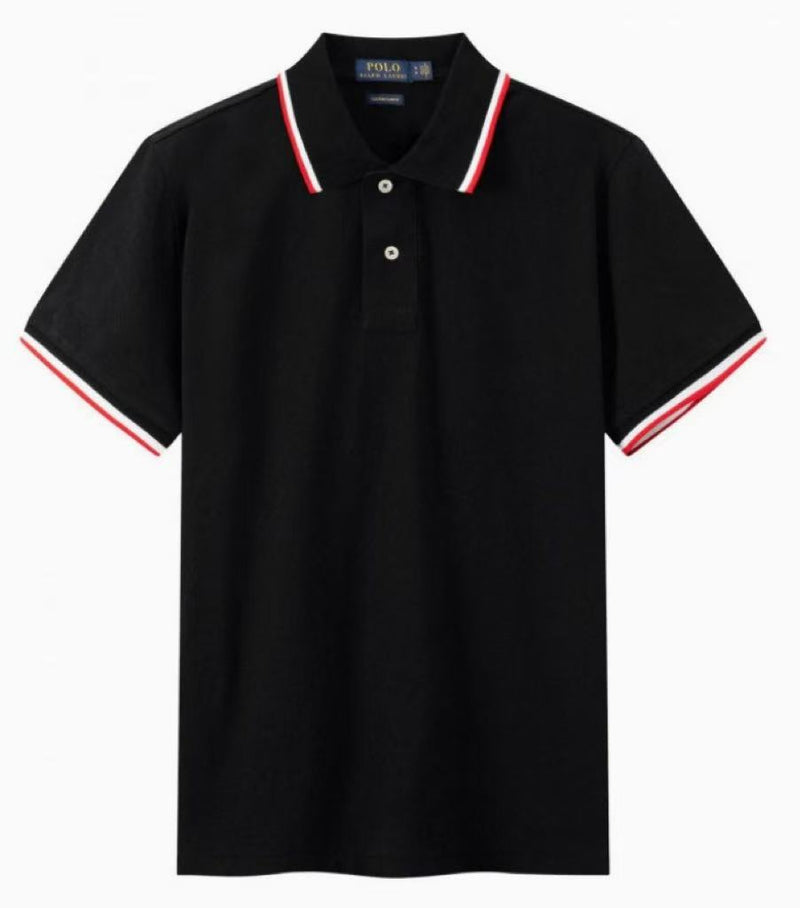 High version embroidered contrasting couples casual short-sleeved POLO shirt