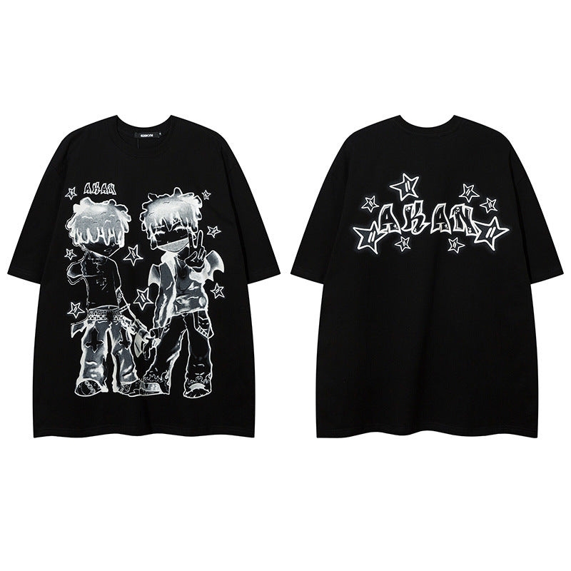 YPRS men's new style hip hop high street color fried street short sleeve T-shirt men and women Guangzhou fashion brand