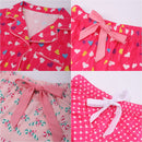 Ladies' red Christmas candy cane printed short sleeves, shorts, pajamas, summer home wear