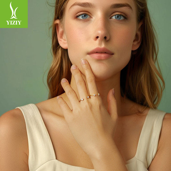 Simple and exquisite moissanite open ring is fashionable, versatile and stackable. s925 sterling silver ring