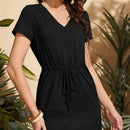 Women's New Summer Fashion Casual Vacation Solid Color Dress