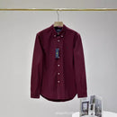 Men's Business casual Oxford woven shirt solid color long sleeve shirt