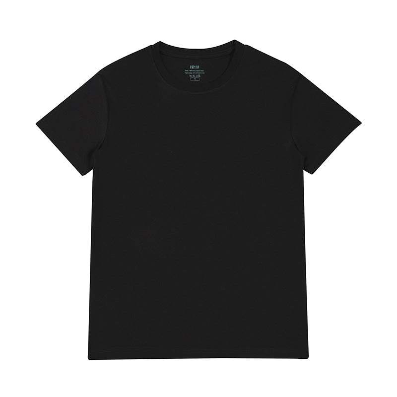 Light luxury 50 cool Xinjiang long cashmere pure cotton pima three needles ice silk all white T horse cotton men's short sleeve T-shirt