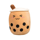 Cute Fruit Drink Plush Stuffed Soft Strawberry Milk Tea Plush Boba Tea Cup Toy Bubble Tea Pillow Cushion