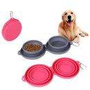 Rubber Foldable Double Pet Feeding Pets Supplies Dog Cat Bowls