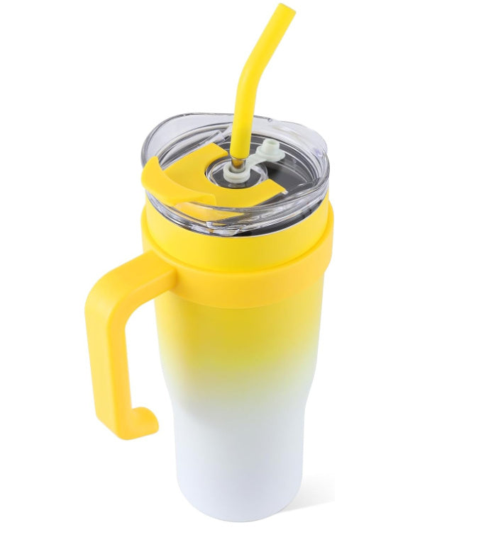 Ochapa 40 Oz Tumbler With Handle Straw Lid Insulated Vacuum Stainless Steel Travel Tapered Mug