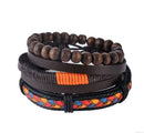 Men Women's Leather Multilayer Bead Bracelet Punk Wrap Bracelets
