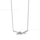 T home high version kinky necklace female 18K gold plated diamond bow pendant clavicle chain