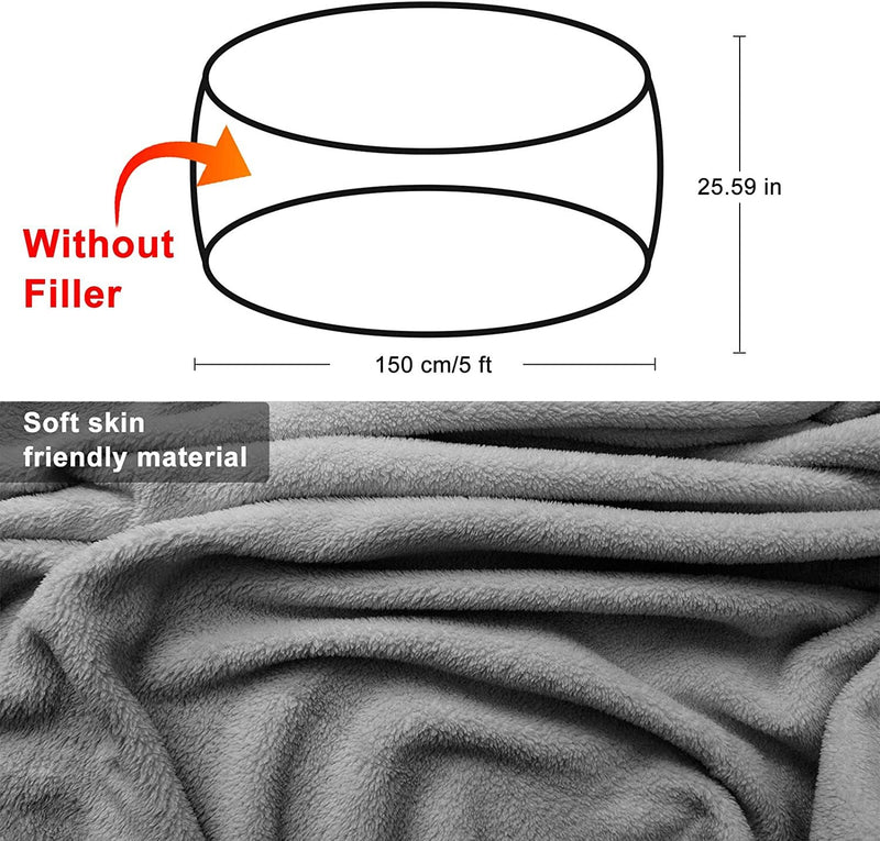 Bean Bag Chair Cushion, Big Round Soft Fluffy PV Velvet Sofa Bed Cover Lazy Sofa Bed Cover,6ft