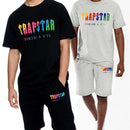 Trapstar Rainbow white and blue towel embroidered casual short sleeve shorts