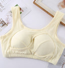Plus Size Women Bra Ladies Cotton Quake-Proof Underwear Sleep Tops No Buckles No Wire Lingerie With Removable Padded