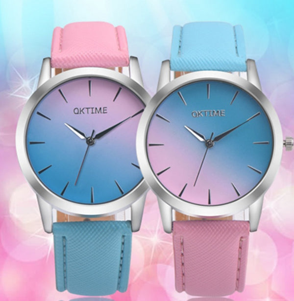 Fashion Casual Retro Rainbow Design Women Analog Quartz Wrist watches