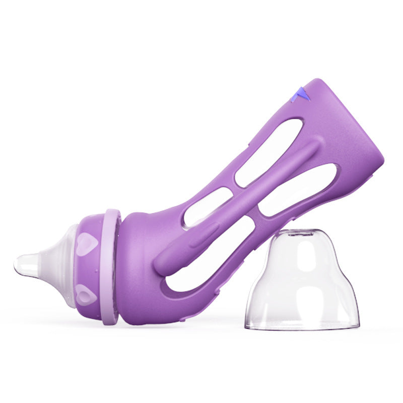 Glass Baby Bottle Straw Drop-resistant Drink Bottles for Baby