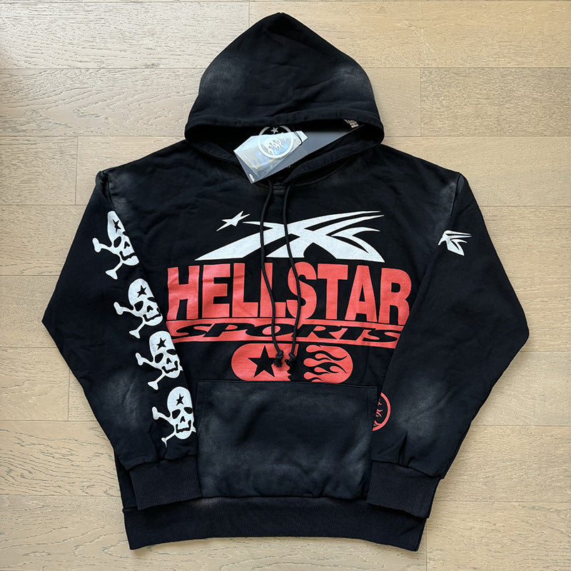 American Men's fashion hooded loose hoodie street casual coat