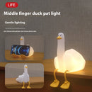 Cross-border Creative Gift Middle Finger Duck Small Night Lamp Rechargeable Dimming Vinyl Little Duck Night Light