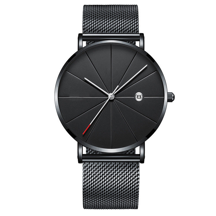 Simple calendar male creative waterproof quartz watch