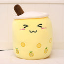 Cute Fruit Drink Plush Stuffed Soft Strawberry Milk Tea Plush Boba Tea Cup Toy Bubble Tea Pillow Cushion