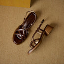 Hand-grabbed cowhide molded sole genuine leather Roman sandals
