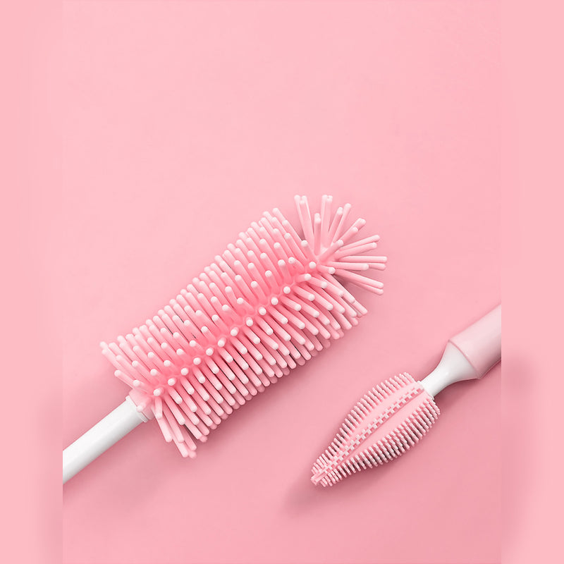 Baby Silicone Baby Bottle Brush Straw Scrubbing Cleaning