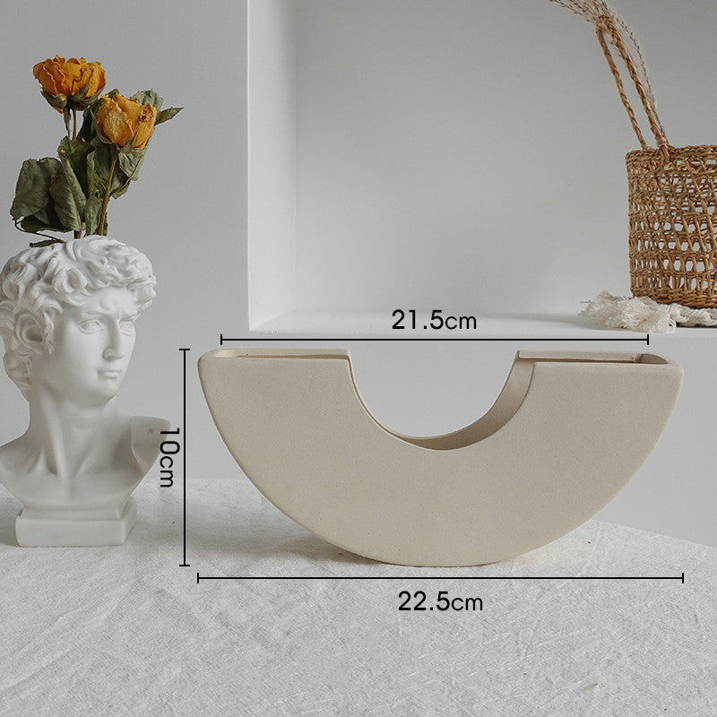 Simplicity Ceramic Vase Flower Arrangement Deration Ornament Display Art Vases