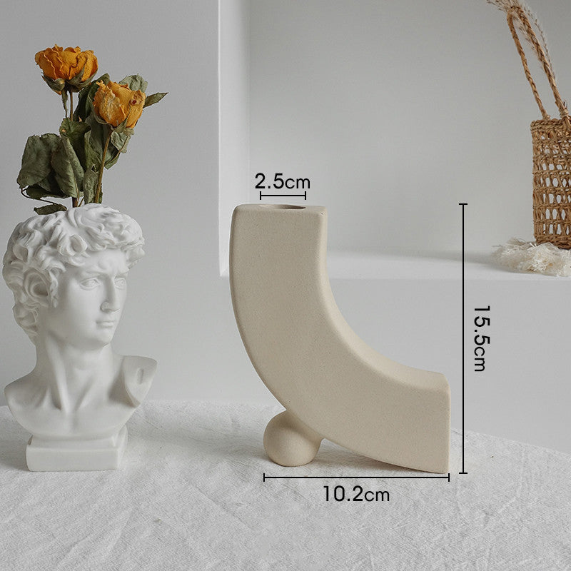Simplicity Ceramic Vase Flower Arrangement Deration Ornament Display Art Vases
