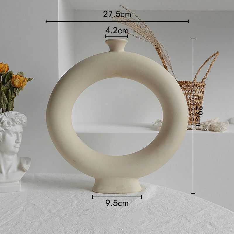 Simplicity Ceramic Vase Flower Arrangement Deration Ornament Display Art Vases