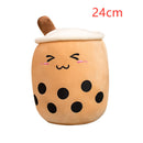 Cute Fruit Drink Plush Stuffed Soft Strawberry Milk Tea Plush Boba Tea Cup Toy Bubble Tea Pillow Cushion