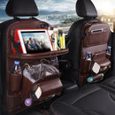 PU Leather Car Storage Bag Multifunction Seat Back Tray Hanging Bag Waterproof Car Organizer