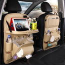 PU Leather Car Storage Bag Multifunction Seat Back Tray Hanging Bag Waterproof Car Organizer