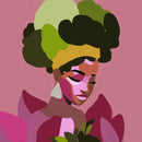 Art Design Graffiti Art Hip Hop African Girl with Black Hair Big Earring with Modern Building Shower Curtain