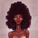 Art Design Graffiti Art Hip Hop African Girl with Black Hair Big Earring with Modern Building Shower Curtain