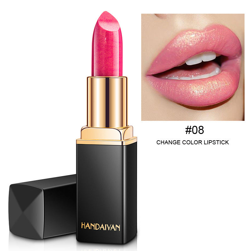 Shiny Metallic Pearlescent Color Temperature Change Lipstick