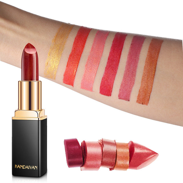 Shiny Metallic Pearlescent Color Temperature Change Lipstick