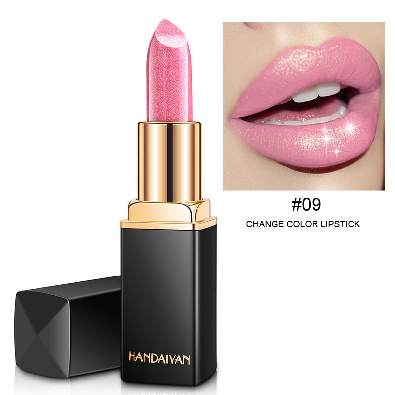 Shiny Metallic Pearlescent Color Temperature Change Lipstick