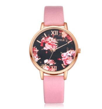 High Quality Quartz Fashion Leather Strap Rose Gold Women Wrist Watch Casual Love Heart