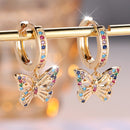 Fashion afloire color diamond hollow butterfly ear le delicate all ing all ing earrings female