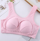 Plus Size Women Bra Ladies Cotton Quake-Proof Underwear Sleep Tops No Buckles No Wire Lingerie With Removable Padded