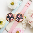 High Quality Quartz Fashion Leather Strap Rose Gold Women Wrist Watch Casual Love Heart
