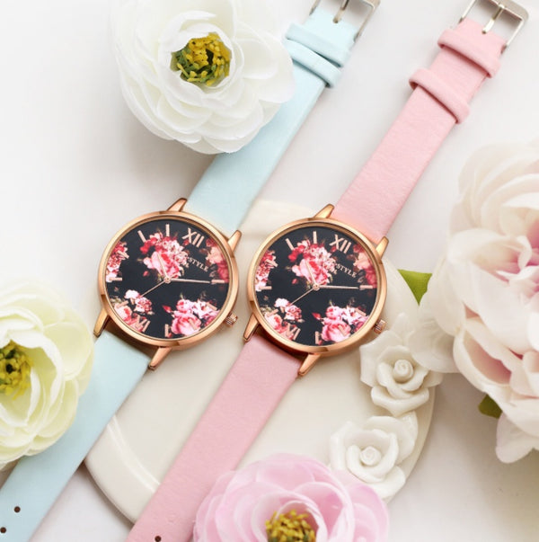 High Quality Quartz Fashion Leather Strap Rose Gold Women Wrist Watch Casual Love Heart
