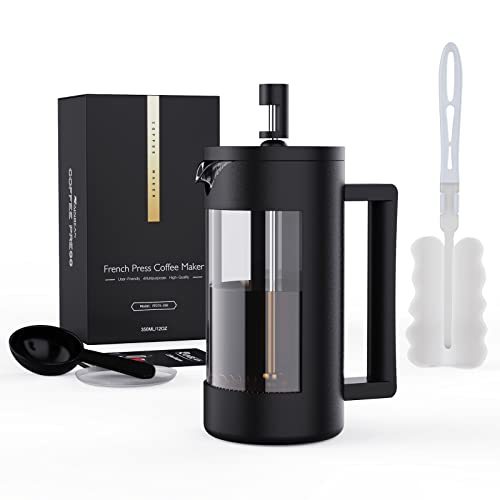 French Press Coffee Maker, Camping Plastic Glass French Coffee Press 12 Oz & 21 Oz