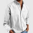 Men's shirt with long sleeves and lapels