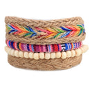 Men Women's Leather Multilayer Bead Bracelet Punk Wrap Bracelets
