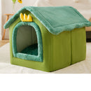 Foldable Dog Cat Pet Bed House Villa Sleep Kennel Removable Nest Warm Encloser