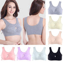 Plus Size Women Bra Ladies Cotton Quake-Proof Underwear Sleep Tops No Buckles No Wire Lingerie With Removable Padded